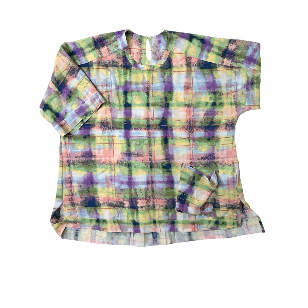 Melissa McCarthy Seven7 Blouse Multicolor Plus Size 1X Abstract Modern Chic